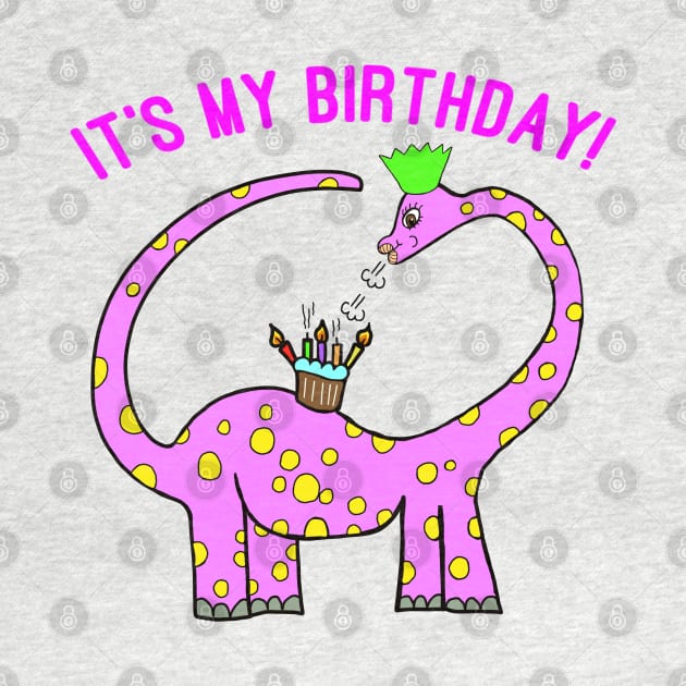 Pink Birthday Cake Diplodocus Dinosaur by EmmaFifield